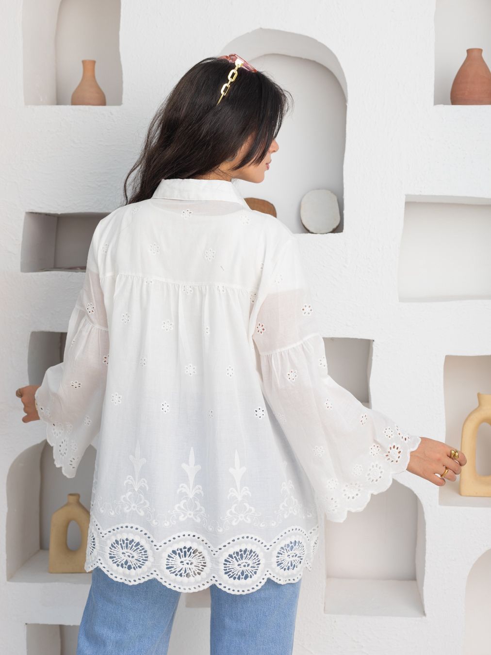 Bobai blouse in white